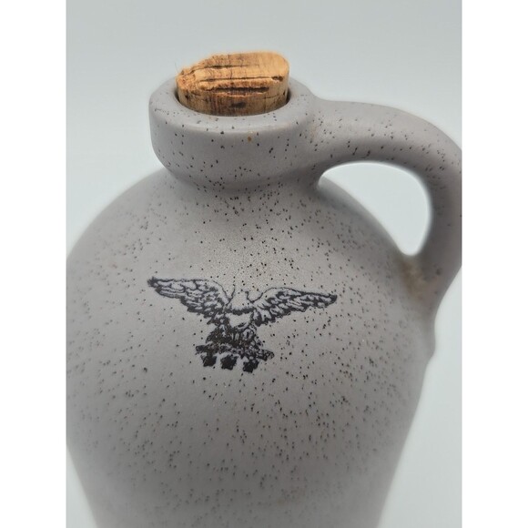 Vintage Harris Pottey Jug Eagle Stamp w/ Cork Grey Speckled - Picture 10 of 10